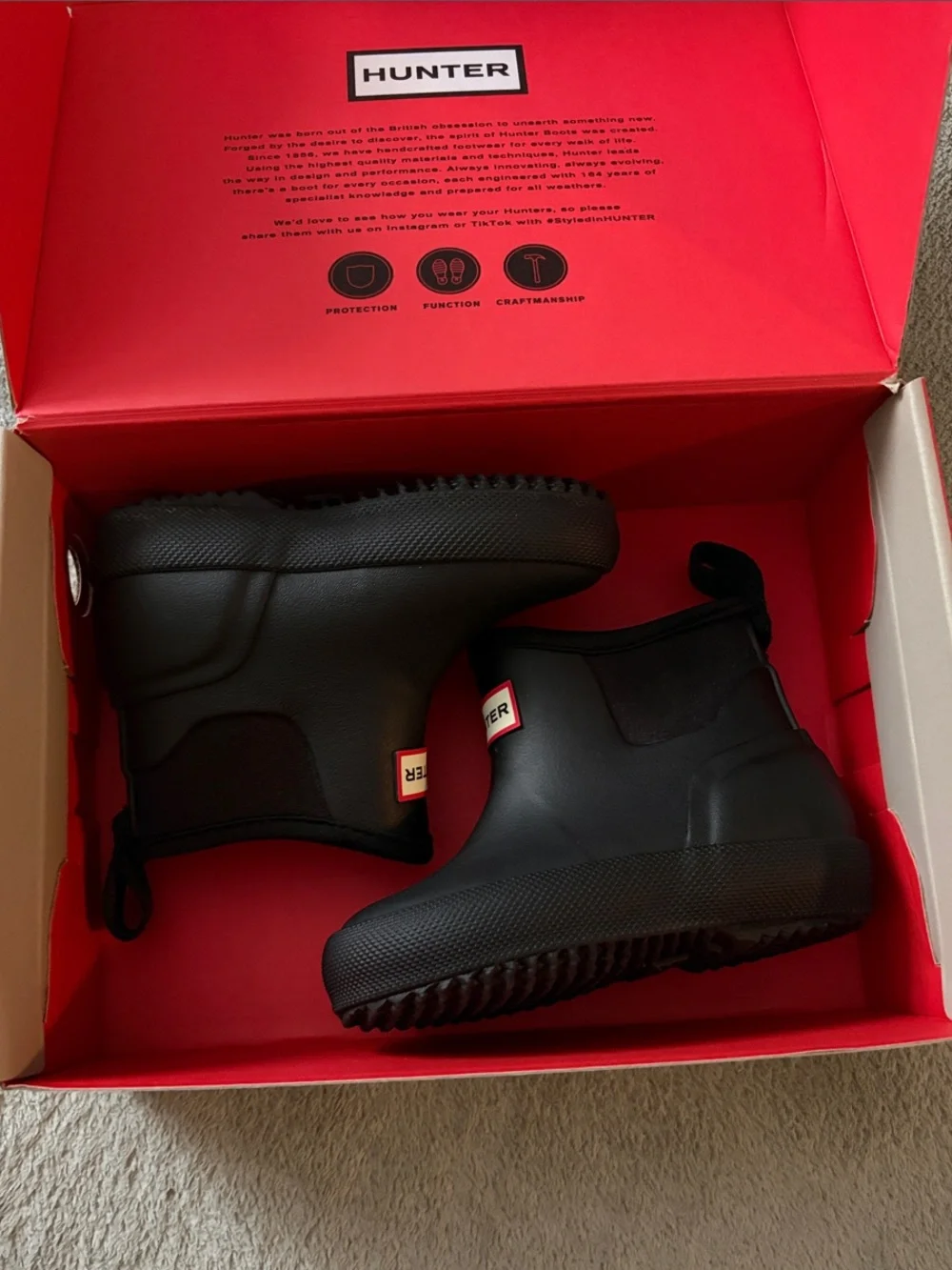Hunter Kids Black Boots (Little Kid)